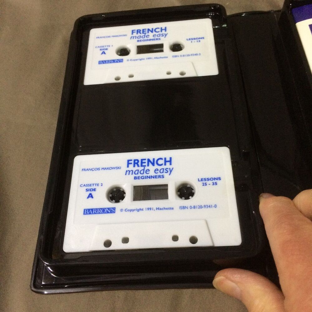 French Made Easy Beginners Book and 2 Cassettes Barron's Vintage Set Unused 1991